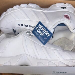 K-Swiss White Athletic Shoes with Memory Foam